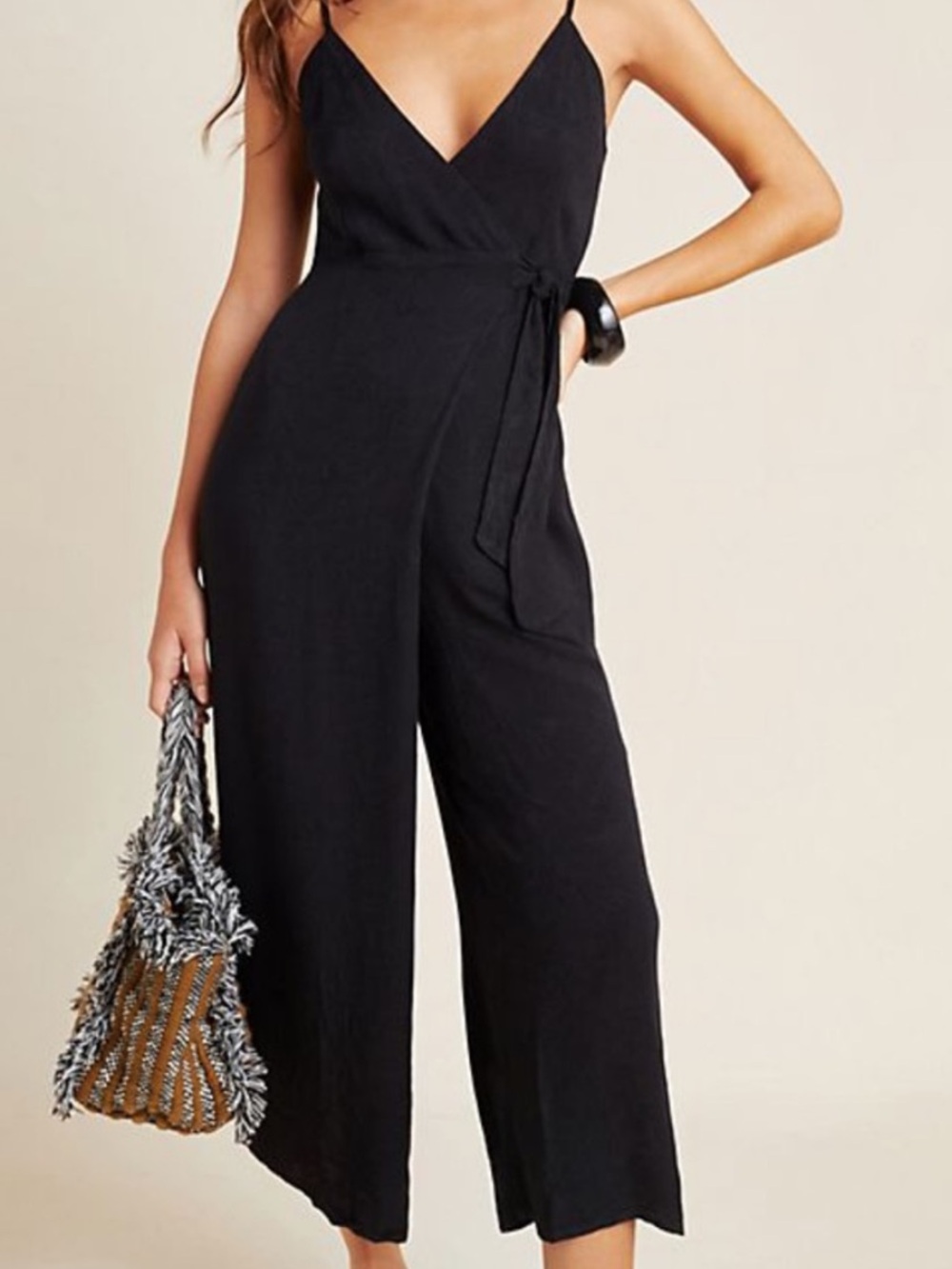 l*space Come Togethwr Black Wrap Wide-Leg Jumpsuit